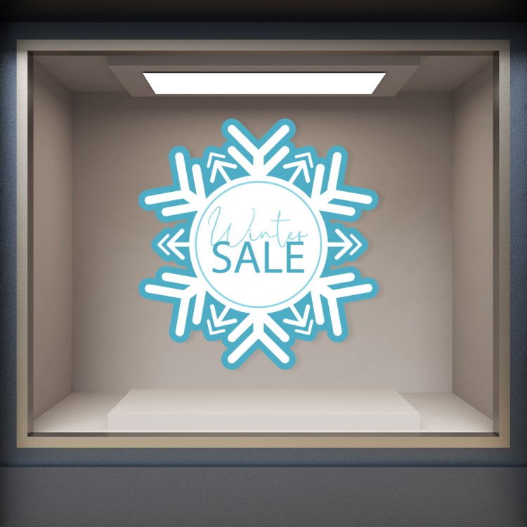 Αυτοκόλλητο Βιτρίνας Winter Sale Snowflake